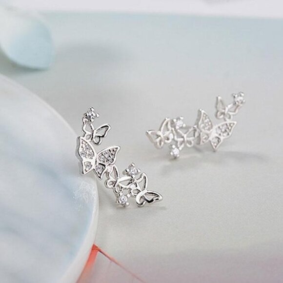 Jewelry - 🌸Glitter Hollow Butterflies 18k Gold Plated Butterfly Earrings Women, UNVN12425